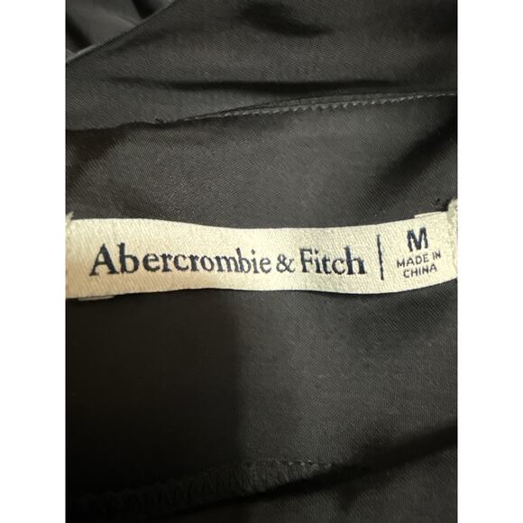 Abercrombie & Fitch Women's Black Sleeveless Mock Neck Drape Sheath Mini Dress M - Picture 3 of 4